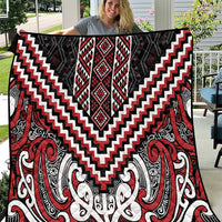 Maori Tukutuku Taniko Motifs Quilt Red Poutama Mix Kowhaiwhai