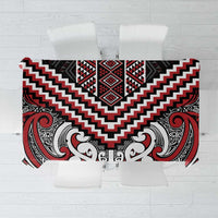 Maori Tukutuku Taniko Motifs Tablecloth Red Poutama Mix Kowhaiwhai LT7 Red - Polynesian Pride