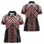 Maori Tukutuku Taniko Motifs Women Polo Shirt Red Poutama Mix Kowhaiwhai