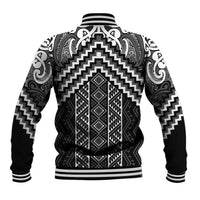 Maori Tukutuku Taniko Motifs Baseball Jacket Black Poutama Mix Kowhaiwhai LT7 - Polynesian Pride