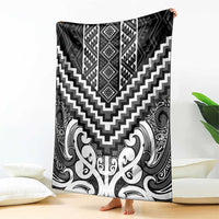 Maori Tukutuku Taniko Motifs Blanket Black Poutama Mix Kowhaiwhai LT7 - Polynesian Pride