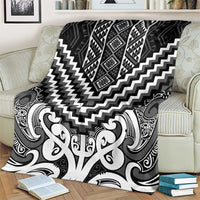 Maori Tukutuku Taniko Motifs Blanket Black Poutama Mix Kowhaiwhai LT7 - Polynesian Pride