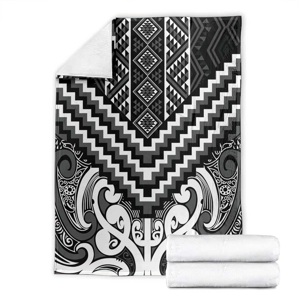 Maori Tukutuku Taniko Motifs Blanket Black Poutama Mix Kowhaiwhai LT7 - Polynesian Pride