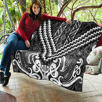 Maori Tukutuku Taniko Motifs Quilt Black Poutama Mix Kowhaiwhai