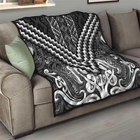 Maori Tukutuku Taniko Motifs Quilt Black Poutama Mix Kowhaiwhai