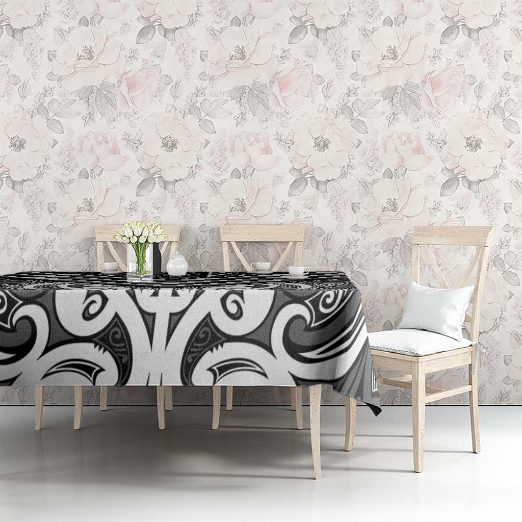 Maori Tukutuku Taniko Motifs Tablecloth Black Poutama Mix Kowhaiwhai LT7 - Polynesian Pride