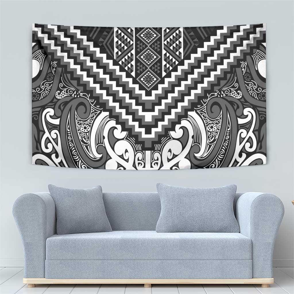 Maori Tukutuku Taniko Motifs Tapestry Black Poutama Mix Kowhaiwhai