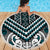 Maori Tukutuku Taniko Motifs Beach Blanket Teal Poutama Mix Kowhaiwhai