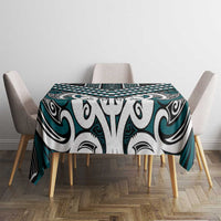 Maori Tukutuku Taniko Motifs Tablecloth Teal Poutama Mix Kowhaiwhai LT7 - Polynesian Pride