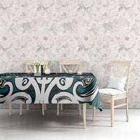 Maori Tukutuku Taniko Motifs Tablecloth Teal Poutama Mix Kowhaiwhai LT7 - Polynesian Pride