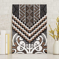 Maori Tukutuku Taniko Motifs Canvas Wall Art Brown Poutama Mix Kowhaiwhai LT7 Without Frame Brown - Polynesian Pride