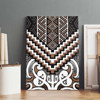 Maori Tukutuku Taniko Motifs Canvas Wall Art Brown Poutama Mix Kowhaiwhai LT7 - Polynesian Pride