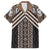 Maori Tukutuku Taniko Motifs Family Matching Off Shoulder Maxi Dress and Hawaiian Shirt Brown Poutama Mix Kowhaiwhai