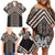 Maori Tukutuku Taniko Motifs Family Matching Off Shoulder Short Dress and Hawaiian Shirt Brown Poutama Mix Kowhaiwhai