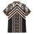 Maori Tukutuku Taniko Motifs Family Matching Short Sleeve Bodycon Dress and Hawaiian Shirt Brown Poutama Mix Kowhaiwhai