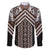 Maori Tukutuku Taniko Motifs Family Matching Short Sleeve Bodycon Dress and Hawaiian Shirt Brown Poutama Mix Kowhaiwhai