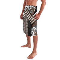 Maori Tukutuku Taniko Motifs Lavalava Brown Poutama Mix Kowhaiwhai