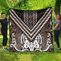 Maori Tukutuku Taniko Motifs Quilt Brown Poutama Mix Kowhaiwhai