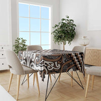 Maori Tukutuku Taniko Motifs Tablecloth Brown Poutama Mix Kowhaiwhai LT7 - Polynesian Pride