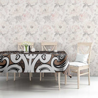 Maori Tukutuku Taniko Motifs Tablecloth Brown Poutama Mix Kowhaiwhai LT7 - Polynesian Pride
