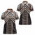 Maori Tukutuku Taniko Motifs Women Polo Shirt Brown Poutama Mix Kowhaiwhai