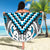 Maori Tukutuku Taniko Motifs Beach Blanket Turquoise Poutama Mix Kowhaiwhai