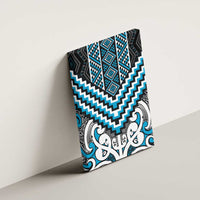 Maori Tukutuku Taniko Motifs Canvas Wall Art Turquoise Poutama Mix Kowhaiwhai LT7 - Polynesian Pride