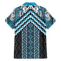 Maori Tukutuku Taniko Motifs Hawaiian Shirt Turquoise Poutama Mix Kowhaiwhai LT7 - Polynesian Pride