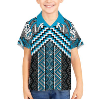 Maori Tukutuku Taniko Motifs Hawaiian Shirt Turquoise Poutama Mix Kowhaiwhai LT7 - Polynesian Pride