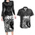 Polynesian Women's Day Couples Matching Long Sleeve Bodycon Dress and Hawaiian Shirt Plumeria Passion - Black LT7 Black - Polynesian Pride