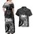 Polynesian Women's Day Couples Matching Off Shoulder Maxi Dress and Hawaiian Shirt Plumeria Passion - Black LT7 - Polynesian Pride