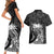 Polynesian Women's Day Couples Matching Short Sleeve Bodycon Dress and Hawaiian Shirt Plumeria Passion - Black LT7 - Polynesian Pride