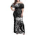 Polynesian Women's Day Family Matching Off Shoulder Maxi Dress and Hawaiian Shirt Plumeria Passion - Black LT7 Mom's Dress Black - Polynesian Pride