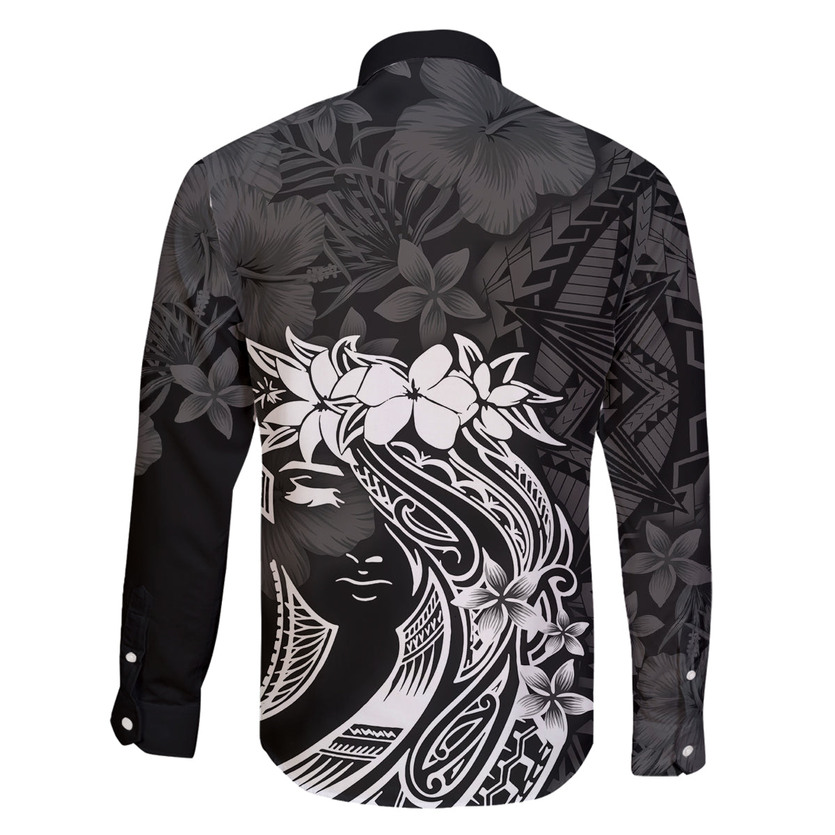 Polynesian Women's Day Family Matching Puletasi and Hawaiian Shirt Plumeria Passion - Black LT7 - Polynesian Pride
