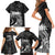 Polynesian Women's Day Family Matching Short Sleeve Bodycon Dress and Hawaiian Shirt Plumeria Passion - Black LT7 - Polynesian Pride