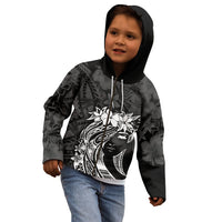 Polynesian Women's Day Kid Hoodie Plumeria Passion - Black LT7 - Polynesian Pride