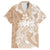 Polynesian Women's Day Family Matching Short Sleeve Bodycon Dress and Hawaiian Shirt Plumeria Passion - Beige LT7 Dad's Shirt - Short Sleeve Beige - Polynesian Pride