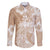 Polynesian Women's Day Family Matching Short Sleeve Bodycon Dress and Hawaiian Shirt Plumeria Passion - Beige LT7