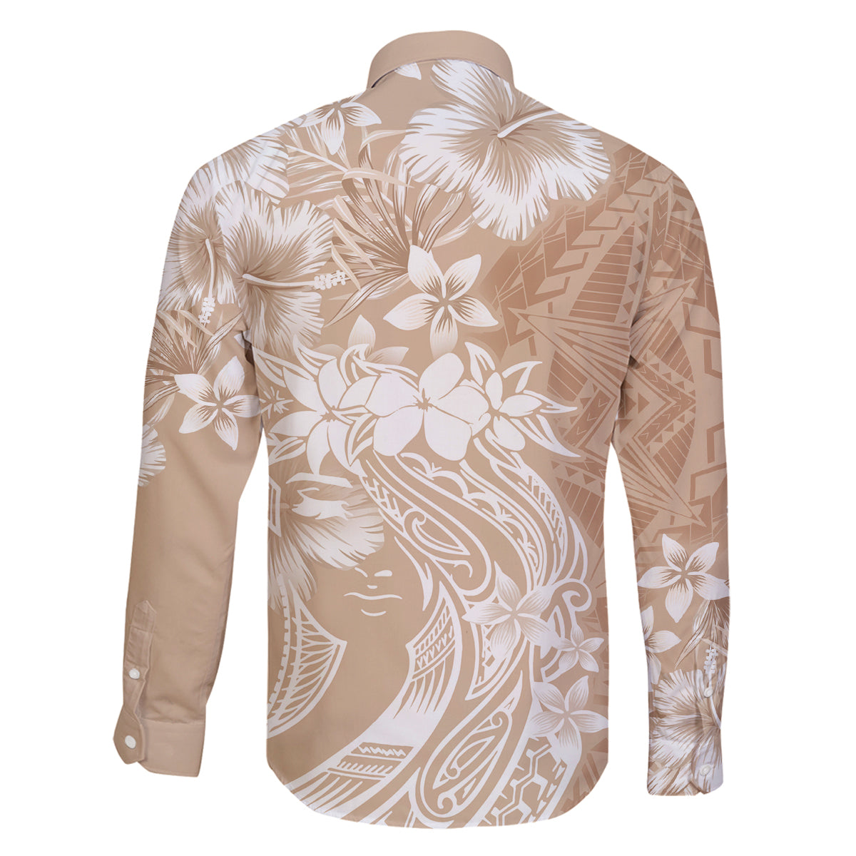 Polynesian Women's Day Family Matching Tank Maxi Dress and Hawaiian Shirt Plumeria Passion - Beige LT7 - Polynesian Pride