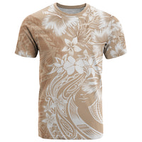 Polynesian Women's Day T Shirt Plumeria Passion - Beige LT7 Beige - Polynesian Pride