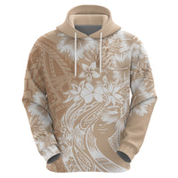 Polynesian Women's Day Zip Hoodie Plumeria Passion - Beige LT7 - Polynesian Pride