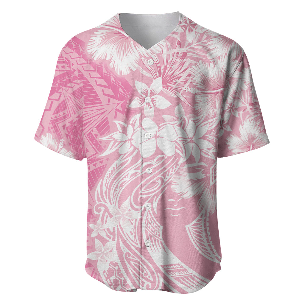 Polynesian Women's Day Baseball Jersey Plumeria Passion - Pink LT7 Pink - Polynesian Pride