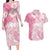 Polynesian Women's Day Couples Matching Long Sleeve Bodycon Dress and Hawaiian Shirt Plumeria Passion - Pink LT7 Pink - Polynesian Pride