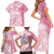 Polynesian Women's Day Family Matching Short Sleeve Bodycon Dress and Hawaiian Shirt Plumeria Passion - Pink LT7 - Polynesian Pride