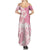 Polynesian Women's Day Family Matching Summer Maxi Dress and Hawaiian Shirt Plumeria Passion - Pink LT7 - Polynesian Pride