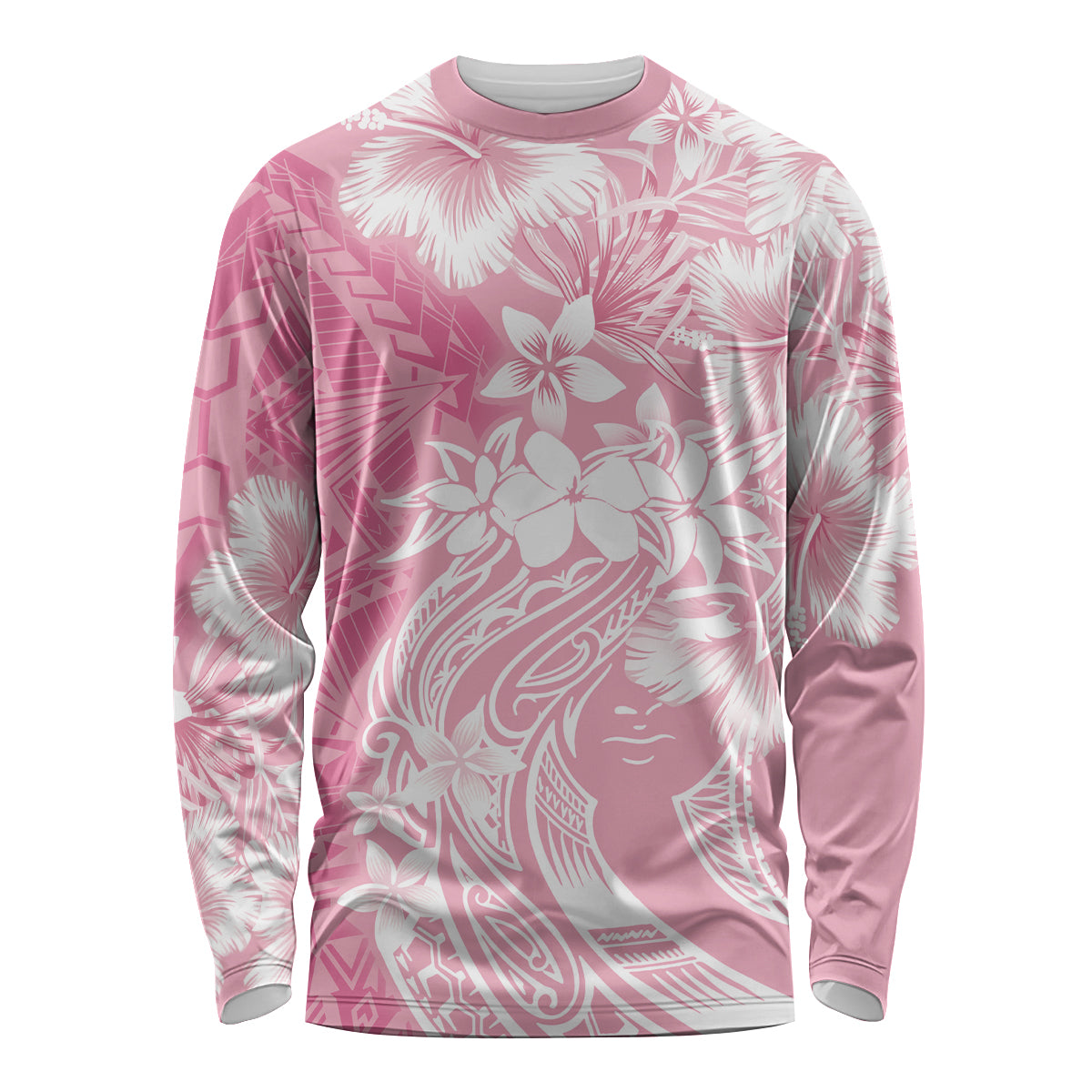 Polynesian Women's Day Long Sleeve Shirt Plumeria Passion - Pink LT7 Unisex Pink - Polynesian Pride