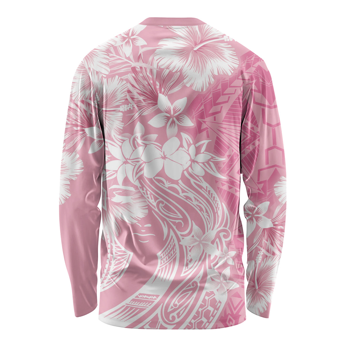 Polynesian Women's Day Long Sleeve Shirt Plumeria Passion - Pink LT7 - Polynesian Pride