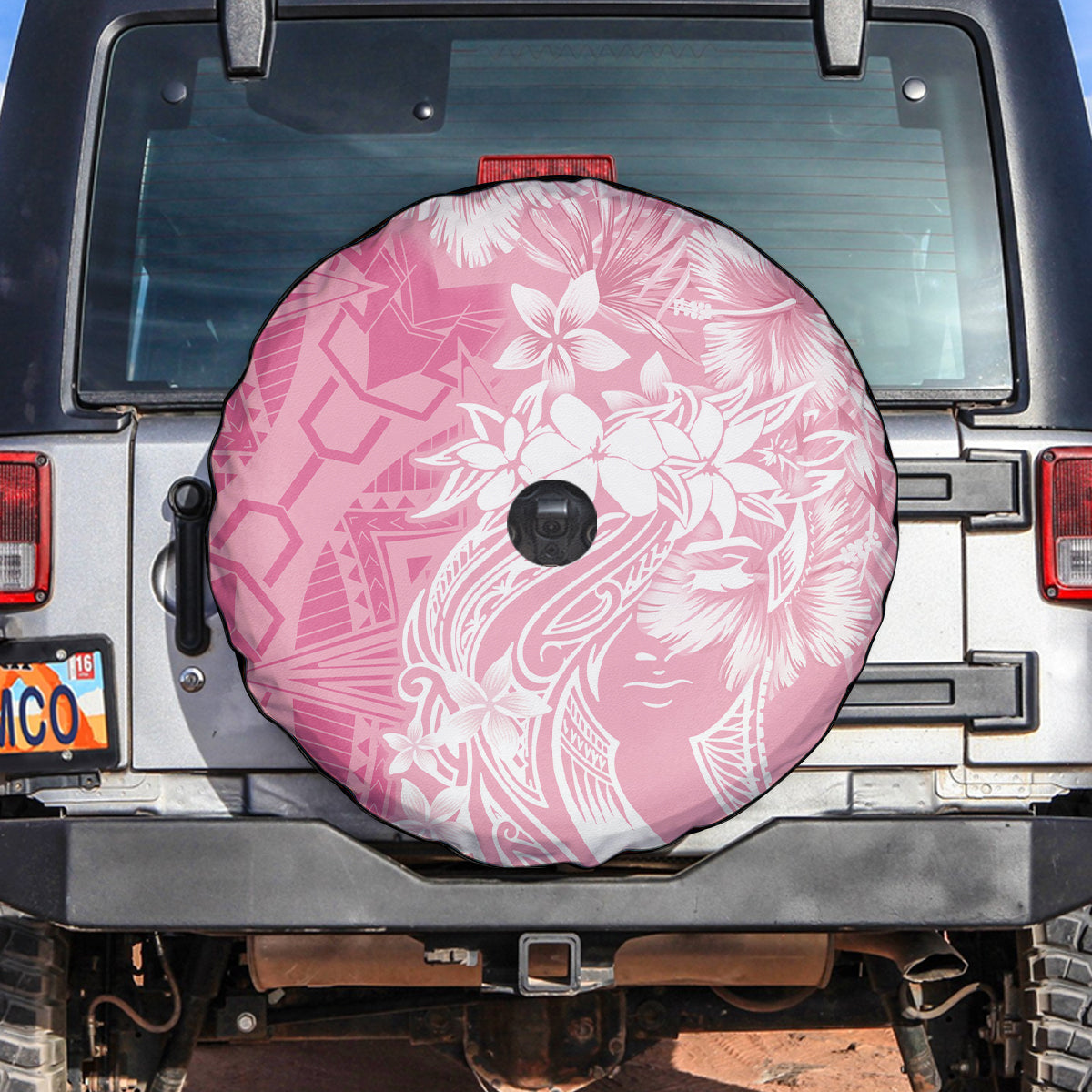 Polynesian Women's Day Spare Tire Cover Plumeria Passion - Pink LT7 Pink - Polynesian Pride