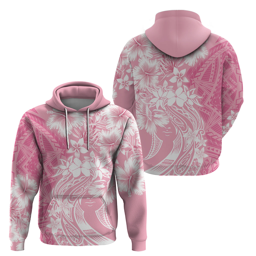 Polynesian Women's Day Zip Hoodie Plumeria Passion - Pink LT7 - Polynesian Pride