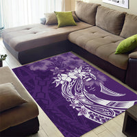Polynesian Women's Day Area Rug Plumeria Passion - Purple LT7 - Polynesian Pride